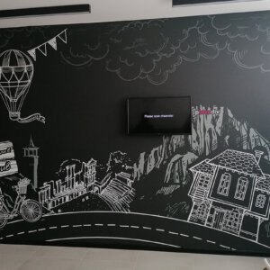 Облепяне на стена в офис, Пловдив Облепяне на стена с фолио в офис