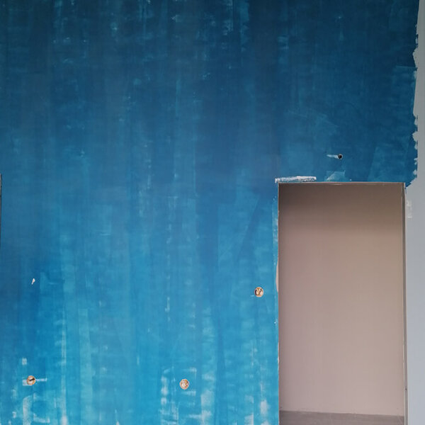 Wrapping a wall with self-adhesive film by Media Design Advertising Agency, before Облепяне на стена с фолио с графика