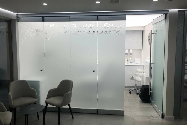 Spectacular design with frosted film for Gyudyuleva Aesthetic Center, Plovdiv