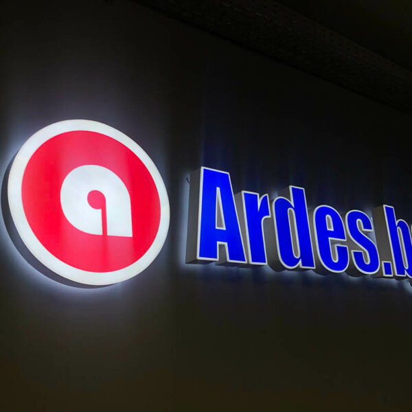 Interior backlit channel letters Ardes Interior backlit channel letters for Ardes, Plovdiv