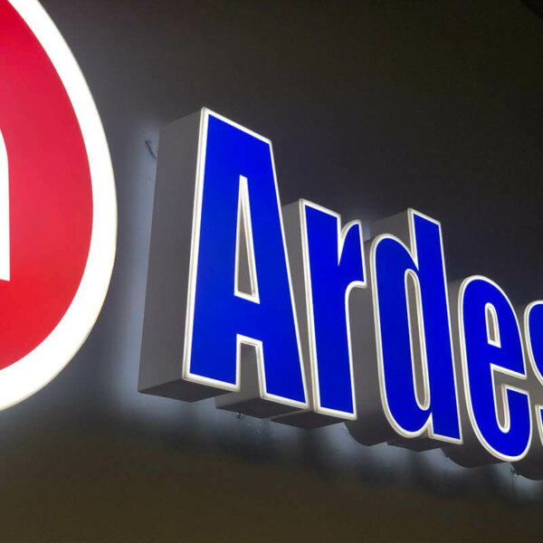 Interior backlit channel letters for Ardes.bg, Plovdiv Illuminated channel letters for Ardes.bg, Plovdiv