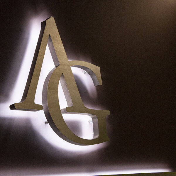 Backlit inox channel letters for Aspi Group, Plovdiv