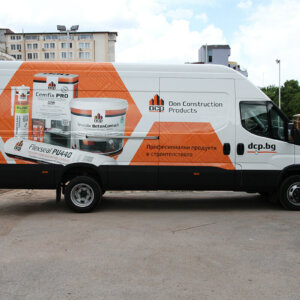 Брандиране на бус с рекламни графики DCP.bg от Рекламна агенция Медия Дизайн