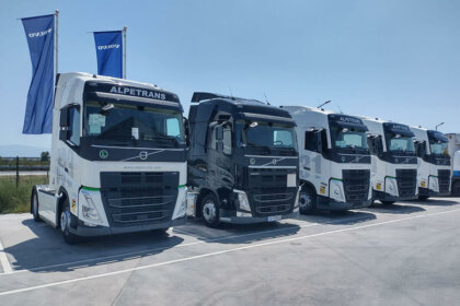 Branding of a company fleet with advertising graphics for Alpetrans Bulgaria