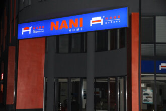Illuminated flexible face sign with 3M translucent film for Nani Home, Sofia