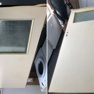 Wrapping doors with self-adhesive film in a home