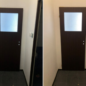 Wrapping doors with self-adhesive film in a home