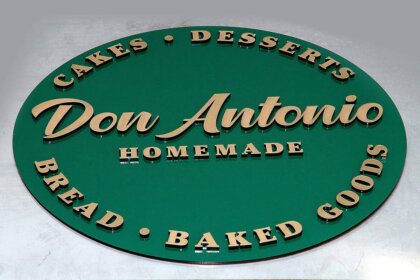 Интериорна табела с релефни букви тип сандвич - Don Antonio