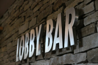 Channel letters from stainless steel for Hotel Paloma, Sunny Beach