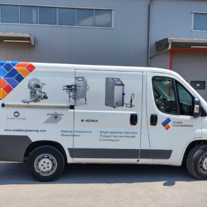 Облепяне на бус с рекламни графики за Stabil Engineering, Пловдив
