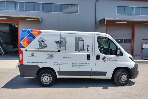Wrapping a bus with advertising graphics for Stabil Engineering, Plovdiv