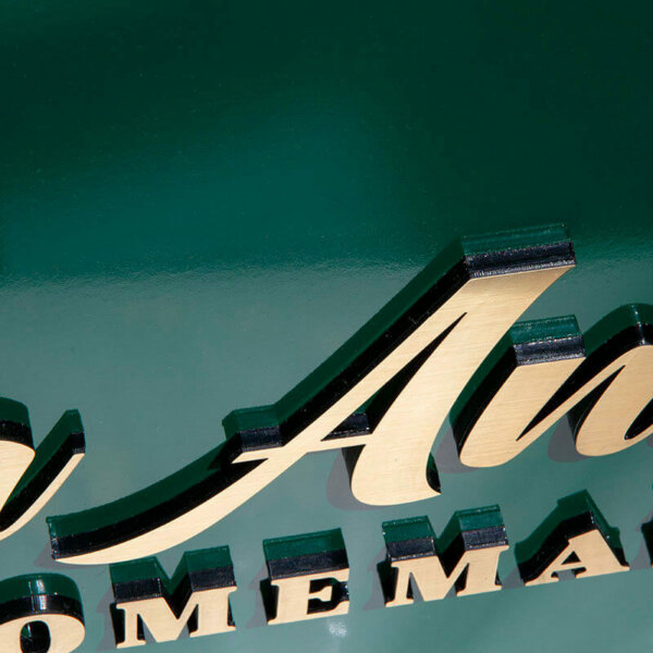Embossed letters with golden ABS on interior sign 