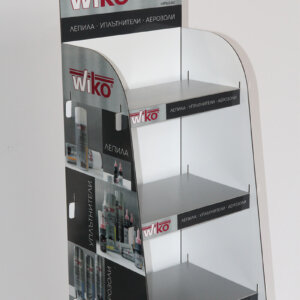 Branded shelf from Etalbond Advertising shelves from Etalbond Wiko for Lepilo.eu