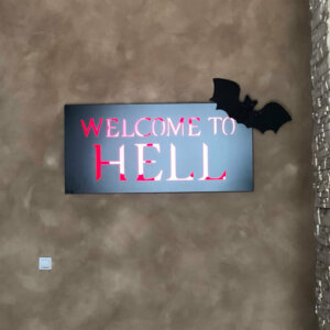 Illuminated Etalbond sign with embedded letters for Bar Lucifer 
