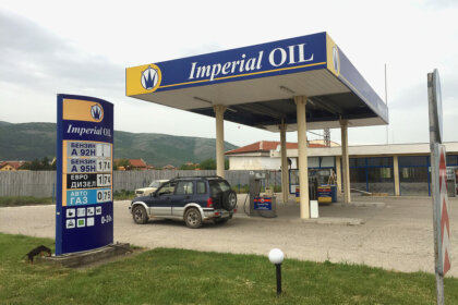 PVC film Inscriptions and logo for the visor of the Imperial Oil gas station