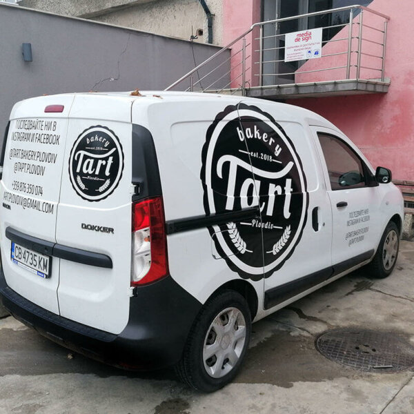 Branding Tart Bakery company car with advertising graphics, Plovdiv Branding Tart Bakery company car, Plovdiv