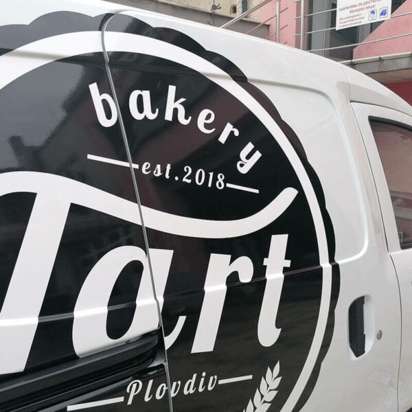 Branding Tart Bakery company car with advertising graphics, Plovdiv Branding Tart Bakery company car, Plovdiv