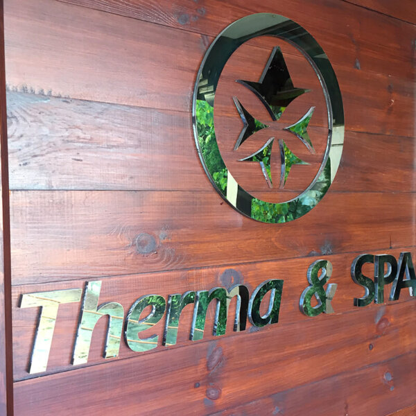 Interior letters made of stainless steel for SPA Hotel Ismena, Devin