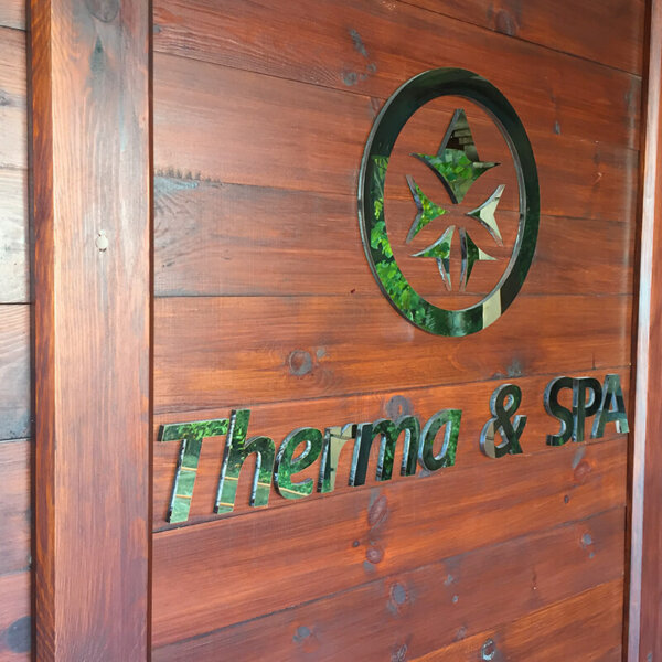 Channel letters made of stainless steel for SPA Hotel Ismena, Devin
