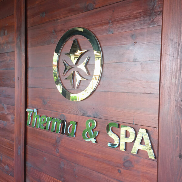 Interior letters made of stainless steel for SPA Hotel Ismena, Devin