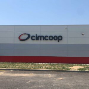 Светещи обемни букви и лого за производствена база Cimcoop Светещи обемни букви и лого за производствена база Cimcoop, Царацово