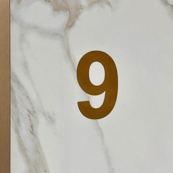 A number from metallized ABS for building visual communication at the Etika Medical Center, Plovdiv
