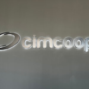 Illuminated back-lit interior channel letters for Cimcoop
