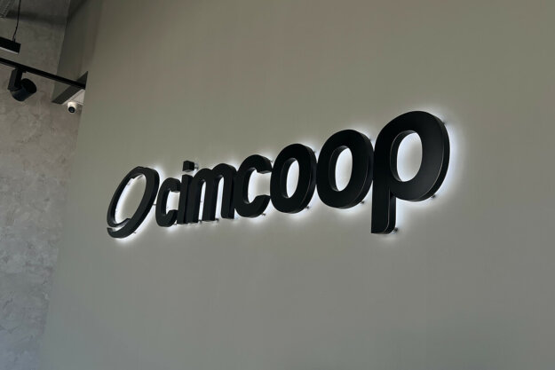 Illuminated back-lit interior channel letters for Cimcoop