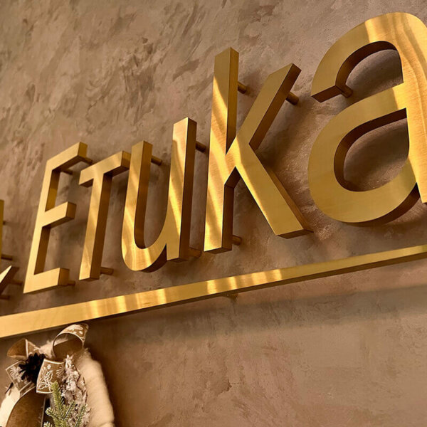 Stainless steel channel letters and logo for Medical Center Etika, Plovdiv Stainless steel channel letters and logo for Medical Center Etika