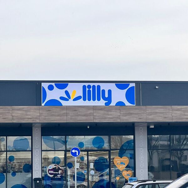 Illuminated flexible face sign for Lily Drugstore
