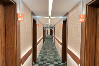 Interior signs for hotel rooms in SPA Hotel Santé