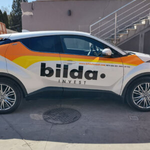 Облепяне с рекламни графики на служебен автомобил - BILDA Invest, Пловдив