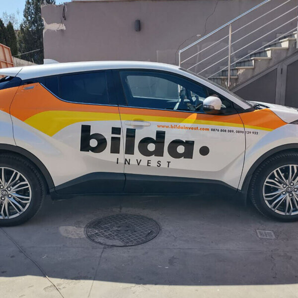 Branding a company car – BILDA Invest, Plovdiv Wrapping with advertising graphics company car - BILDA Invest, Plovdiv