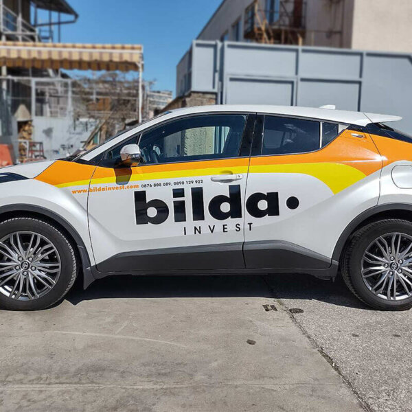 Wrapping with advertising graphics company car – BILDA Invest, Plovdiv Branding a company car - BILDA Invest, Plovdiv