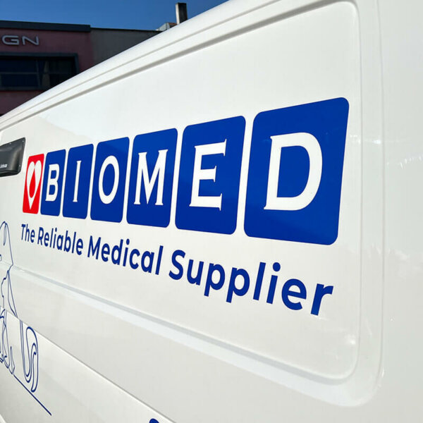 Branding of a company bus Biomed