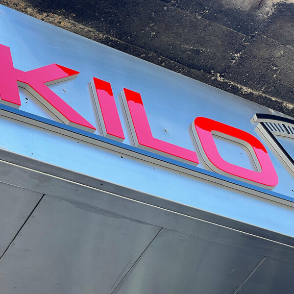 Embossed channel letters for Kilo Store Embossed channel letters for Kilo Store