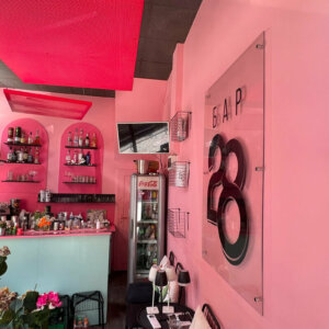 Interior sign made of transparent plexiglass - Bar 28, Plovdiv