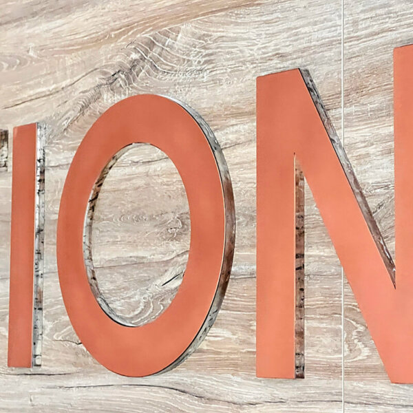 Embossed letters for reception – Santé SPA Hotel Embossed letters for reception - Santé SPA Hotel