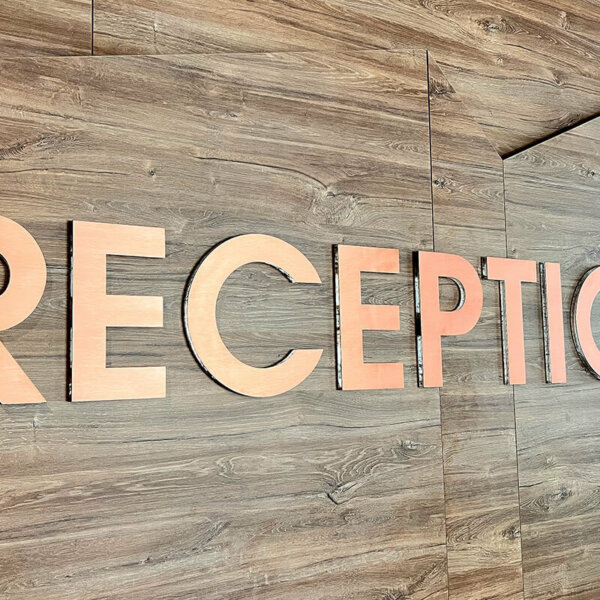 Embossed copper letters for reception – Santé SPA Hotel Embossed copper letters for reception - Santé SPA Hotel, Velingrad