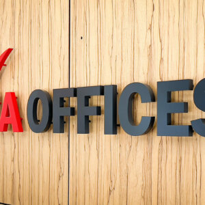 Интериорни обемни букви от боядисана неръждавейка - VIA Offices