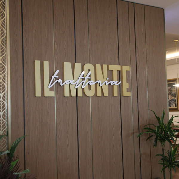 Интериорни букви от месинг за IL Monte Trattoria, DoubleTree by Hilton Интериорни букви от месинг за IL Monte в DoubleTree by Hilton