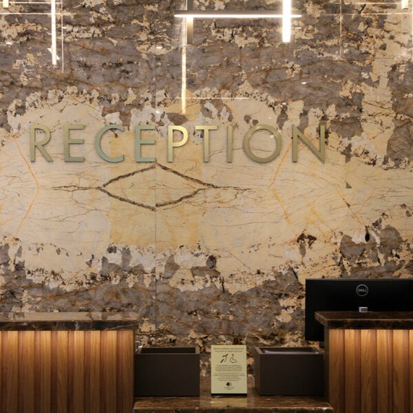 Front Desk Embossed Letters – DoubleTree by Hilton, Plovdiv Front Desk Embossed Letters - DoubleTree by Hilton
