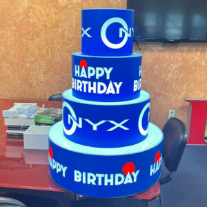 Illuminated acrylic cake for Onyx Club Illuminated acrylic birthday cake for Onyx Club