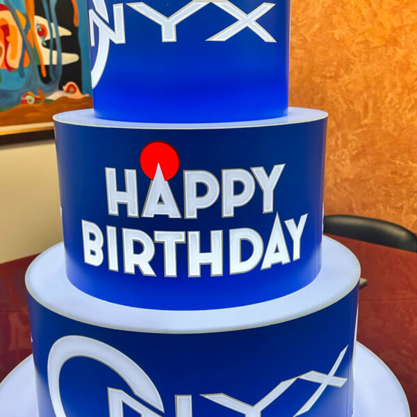 Illuminated acrylic cake Illuminated acrylic cake for Onyx Club