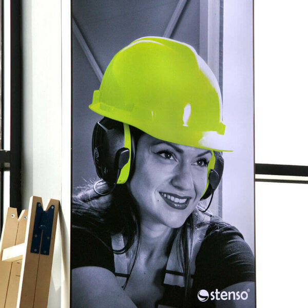 Textile face sign for Bultex 99 store in Plovdiv Textile face sign for Bultex 99 store in Plovdiv