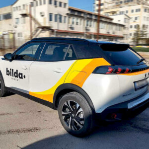 Bilda Invest real estate company car branding Bilda Invest real estate company car branding