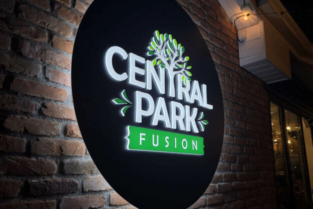 Illuminated acrylic advertisement for restaurant in Plovdiv