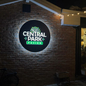Backlit illuminated sign for Central Park Fusion Backlit illuminated sign for Central Park Fusion