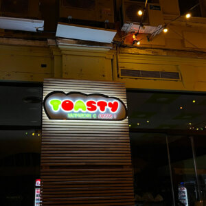 LED illuminated embedded letters Toasty LED illuminated embedded letters Toasty