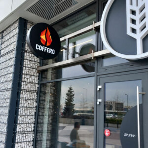 Illuminated console sign Coffero in Sofia Illuminated console sign Coffero in Sofia